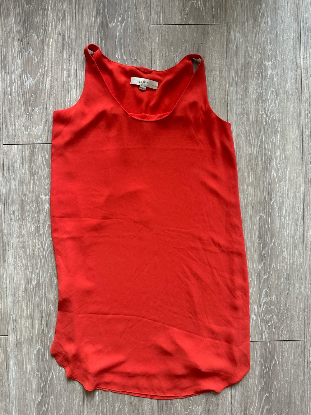 LOFT Burnt Orange Satin Mini Dress